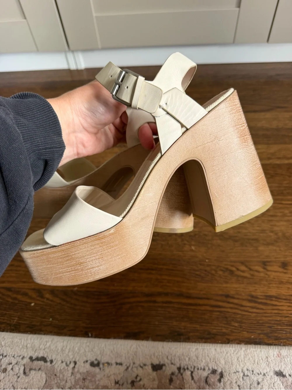 Dolce Vita Cream Platform Block Heel Sandals